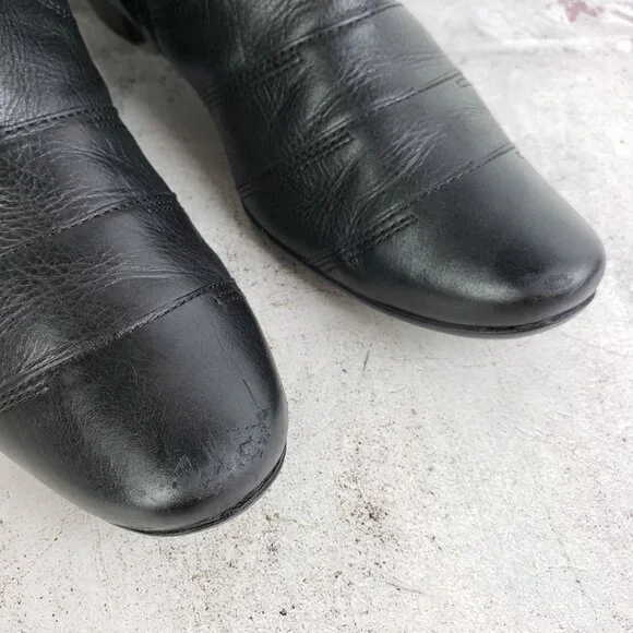 Paul Green Munchen Boots Black Leather Ankle Booties size US 7 - Picture 5 of 13